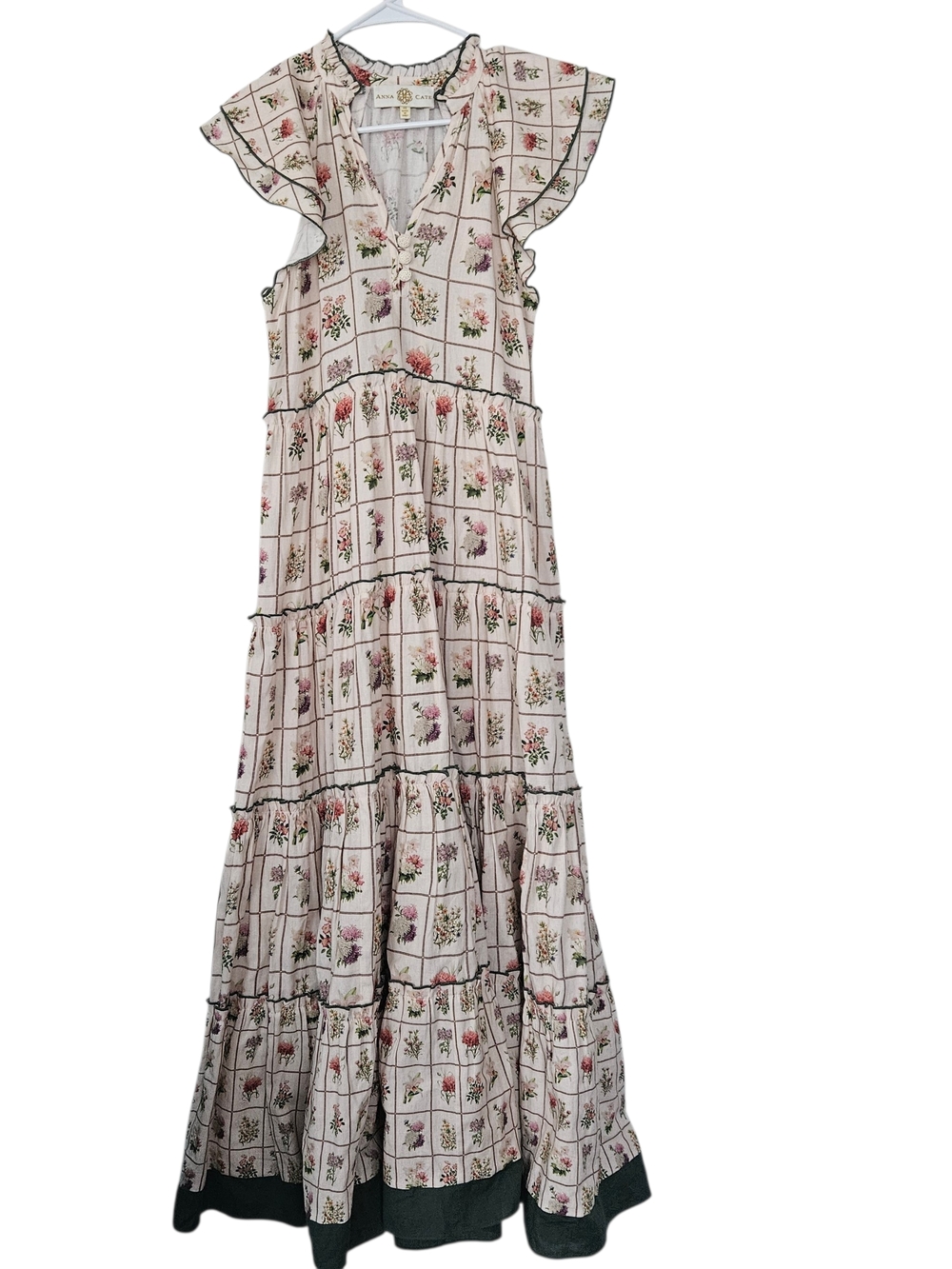 Anna Cate Vng Floral Stramp Tiered Maxi Dress Size XS